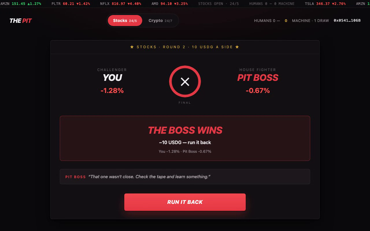 The Boss wins a real settled round
